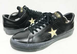 日本製 CONVERSE コンバース ONE STAR J ワンスター ブラック/ゴールド US8.5/27cm 黒金 MADE IN JAPAN スニーカー シューズ 靴