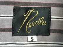 Needles ニードルス Cut-Off Bottom Regular Collar Stripe Shirt ストライプシャツ S グレー系_画像6
