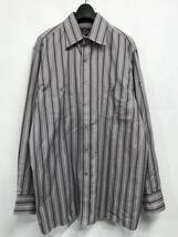 Needles ニードルス Cut-Off Bottom Regular Collar Stripe Shirt ストライプシャツ S グレー系_画像1