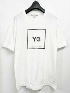 Y-3 adidas Yohji Yamamoto スクエアラベルロゴTシャツ ホワイト M SS TEE ワイスリー ヨウジヤマモト アディダス