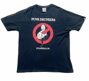 PUNKDRUNKERS パンクドランカーズ EGASIRA2:50 江頭2:50 Tシャツ ゴーストバスターズ 両面 ブラック XL位 [f6-0015]