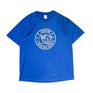 USA製 90’s JERZEES ジャージーズ ビンテージ Tシャツ Lサイズ 青 ブルー カレッジプリント ワイルドキャット アニマル チーム 90年代