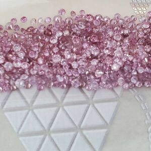 10 ピース 0.015 ct 合計 約 0.15 ct Fancy Intense Purplish Pink ±SI1 天然 ピンク ダイヤモンド メレ 量り売り 品