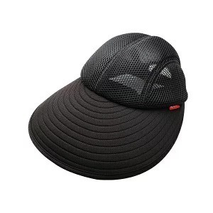 在庫あり 通気性のよいウォーキングキャップ ブラック 帽子 つば広 UV 紫外線 フリーサイズ 日差し メッシュ ウォーキング 散歩