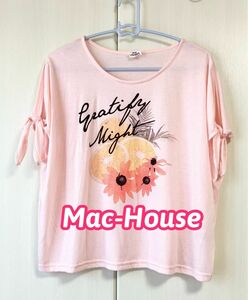 Mac-House マックハウス T-GRAPHICS 薄手 トップス 半袖Tシャツ ピンク Lサイズ