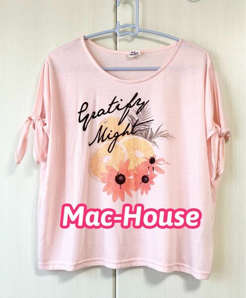 Mac-House マックハウス T-GRAPHICS 薄手 トップス 半袖Tシャツ ピンク Lサイズ