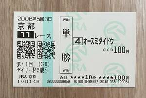 オースミダイドウ　2006年デイリー杯2歳Ｓ　現地単勝的中馬券