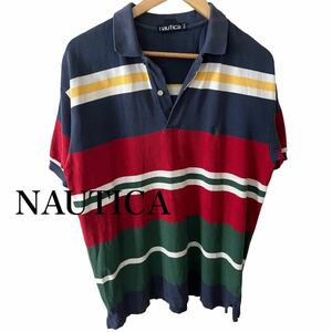 NAUTICA ノーティカ　ポロシャツ 半袖 ボーダー柄 半袖シャツ　シャツ　メンズ　メンズシャツ　ファッション　メンズファッション