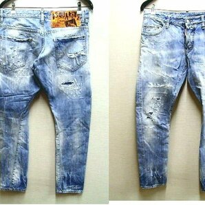 ◇即決[48]DSQUARED2 19AW SEXY TWIST JEAN LIGHT PIRANHA WASH S71LB0627 リペア デニム セクシーツイスト スリム ジーン パンツ■3423の画像1