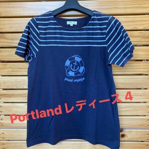 Portland ポートランド　半袖　ロングTシャツ　4 イカリ　マリン　半袖Tシャツ　チュニック