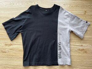 GU　バイカラーTシャツ　5分袖　150cm