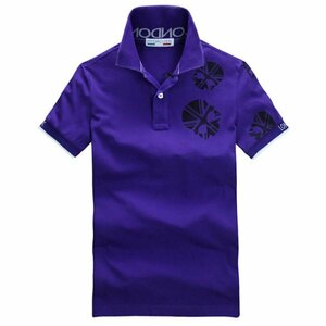 新品◆【格好いい】【通気品】メンズポロシャツHYDROGENハイドロゲン半袖Tシャツスイカ紫XL