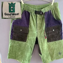 グッドウェア Goodwear コーデュロイ 切り替え ハーフパンツ ショートパンツ　アウトドアパンツ　クライミングパンツ　_画像1