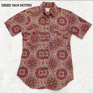 DRIES VAN NOTEN 半袖 シャツ 総柄 46サイズ コットン