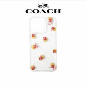 【未使用】coach コーチ iPhone13pro iPhoneケース クリア 花柄 鑑定済 CO-403