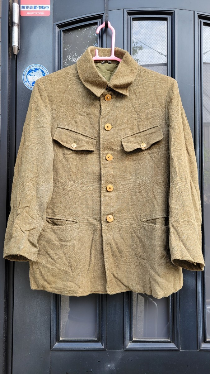 実物極美品! 戦時中日本国民服乙號(全服聯検査合格証・脇下フラップ