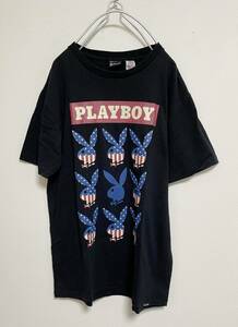 送料210円〜　Schott ショット x PlayBoy プレイボーイ コラボ バニープリント Tシャツ size L