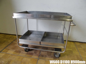  used kitchen business use with casters . Wagon B Cart shelves attaching caster 4 pieces attaching distribution serving tray W600×D1100×H900mm store 