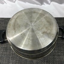 【中古/長期保管品/TSH】鍋の里 おでん 湯豆腐鍋 26cm 3層底 両手鍋 ステンレス 調理器具　MZ0717_画像6