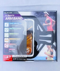 【新品 未開封品】エレコム アームバンドケース スマホ用 スポーツ Sサイズ ブラック 送料無料