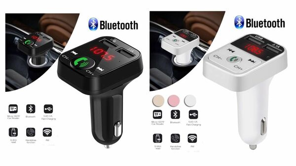 Bluetooth FMトランスミッター 充電器　充電　音楽再生　同時充電　ハンズフリー　スマホ シガーソケット　SDカード