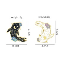 陰陽 太極図 鯉 ピンズ ピンバッジ ピンバッチ ブローチ ペア お揃 ニコイチ 01_画像2