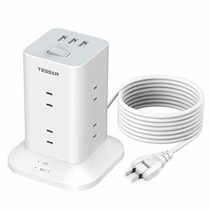  power supply tap tower mini type 5m extender 8 piece AC outlet 3USB port attaching 180° swing plug TESSAN extension outlet 