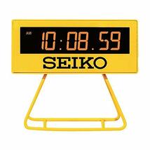 セイコークロック 目覚まし時計 置き時計 デジタル ミニタイマークロック 黄色 93×104×45mm SQ815Y_画像1