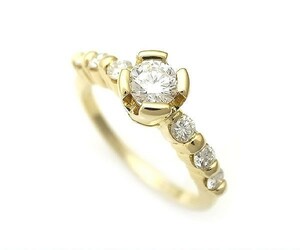 [Midoriyakuya] Микимото Diamond Ring 0,30CT K18YG [Используется]