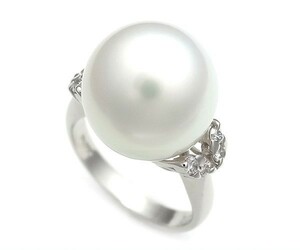 [ green shop pawnshop ] special selection jewelry south . pearl ring 12.5mm Pt900[ used ]