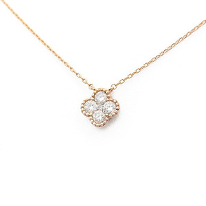 [ green shop pawnshop ] Vendome Aoyama diamond necklace 0.14ct flower motif K18PG[ used ]