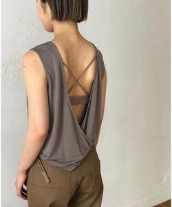 [ beautiful goods ]TODAYFUL Today full back open top s blouse no sleeve gray juF