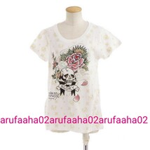 【未開封】 Ed Hardy エドハーディー 総柄 Tシャツ ドクロ ローズ ① ロックT バックプリント 半袖_画像3