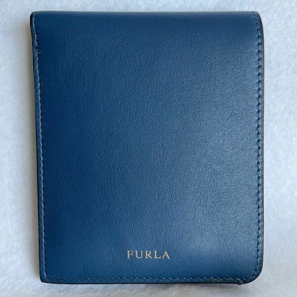 FURLA フルラ 財布 二つ折り財布 お札入れ カードケース 男女兼用 ブルー 紺 ネイビー 