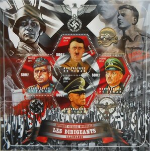 チャド切手 『第二次世界大戦』(ヒトラー/マンシュタイン/グデーリアン/ロンメル) ナチスドイツ