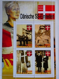 パラグアイ切手『第二次世界大戦』(ドイツ軍外国人部隊:デンマーク) 4枚シート 2014