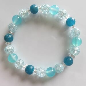  apatite, blue karu Ced knee, crack crystal. bracele 