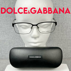 未使用 DOLCE＆GABBANA ドルガバ★メガネフレーム 黒 チタン素材 ケース＆クロスなど付属品完備 DG1267PD 1106（識別番号：TD18123829）