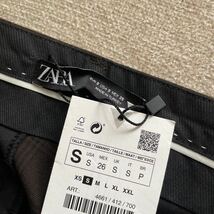 ZARA ザラ　マスキュリンパンツ　ボトムス　ロングパンツ　チェック柄　スラックス　レディースSサイズ　未使用　美品　ブラウン　茶色_画像6