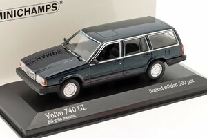 ミニチャンプス 1/43 ボルボ 740 GL エステート 1986 ダークグリーン メタリック 500台限定 Minichamps Volvo 740 GL estate 943171713