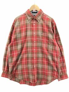 TOMMY HILFIGER Tommy Hilfiger cotton 100% check shirt sizeL/ multicolor *# * dga3 lady's 