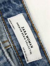 ZARA WOMAN ザラ ウーマン 綿100% USED加工 ワイド デニムパンツ sizeM/水色 ■■ ☆ dgb0 レディース_画像3