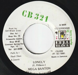 JA盤7"EP★Mega Banton★Lonely★ICI Riddim～Things Come Up To Bump★95年★CB321-Cell Block★超音波洗浄済★試聴可能