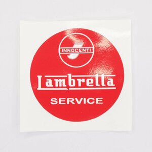 Sticker -LAMBRETTA Innocenti Lambretta Service 70mm- red ステッカー リプロ品 イノチェンティ LI/TV/SX/GP/DL デカール