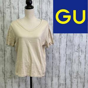 GU★ジーユー★コットンVネックT 半袖★サイズXXL　12-229