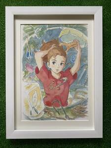 【額装品】ジブリ　借りぐらしのアリエッティ　A ポスター　米林宏昌　宮崎駿　STUDIO GHIBLI 検)セル画　原画　ポストカード　イラスト