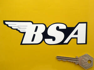 ★送料無料★BSA Black & White Shaped Text STICKER カッティング ステッカー デカール 150mm × 43mm 2枚セット