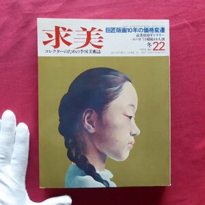 季刊美術誌「求美」第22号【ヨーロッパ巨匠版画10年の価格変遷/日和崎尊夫全版画1964-1974/奥村土牛/東郷青児】