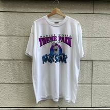 90s USA古着 白 プリントTシャツ 両面プリント サメ テーマパーク ONEITA オニータ アメリカ古着 vintage ヴィンテージ XLサイズ_画像2