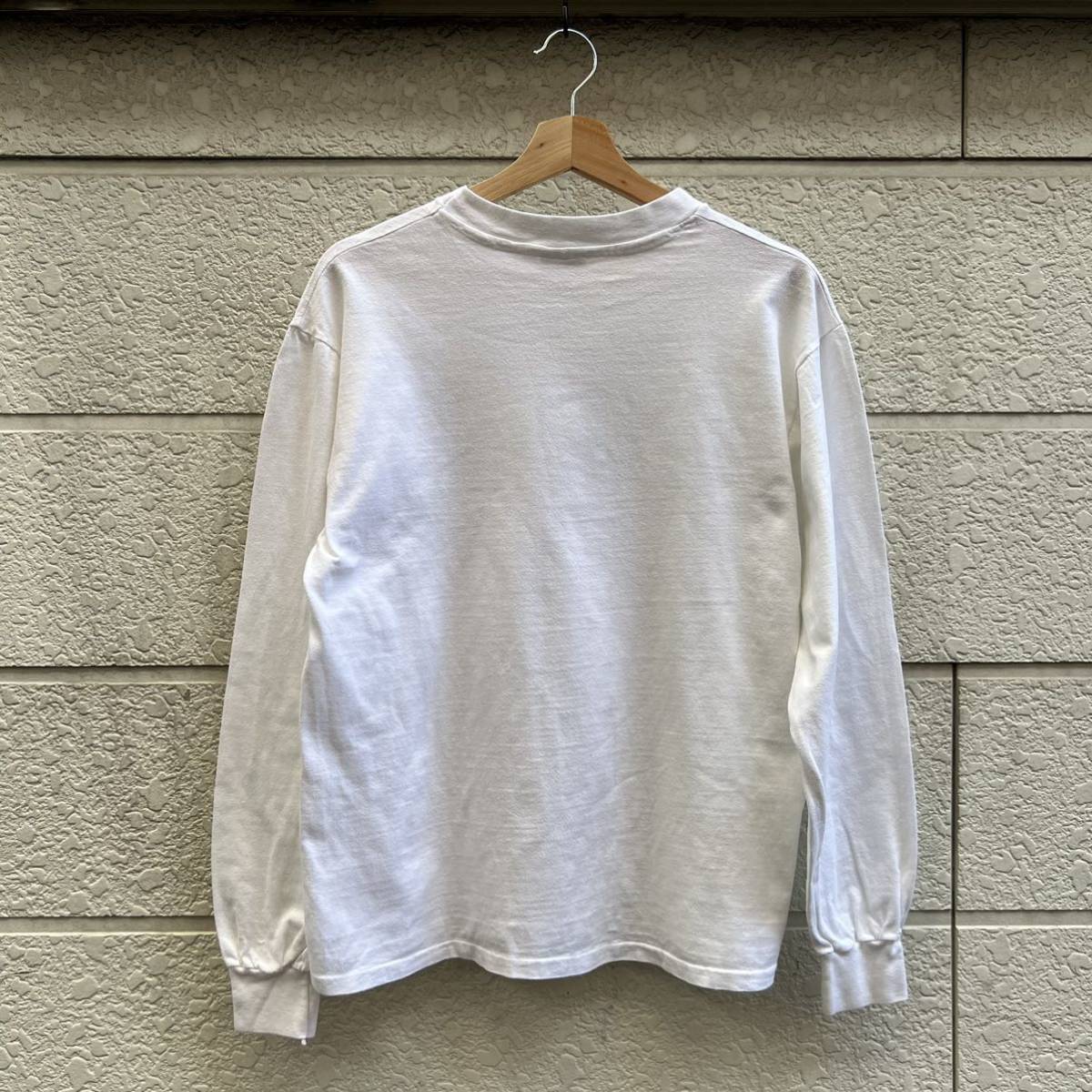 80s 90s USA製 白 長袖Tシャツ ロングTシャツ ロンT 馬 アニマル